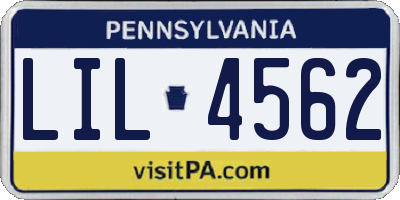 PA license plate LIL4562