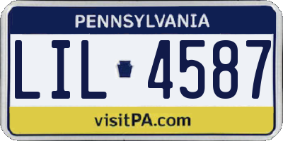 PA license plate LIL4587