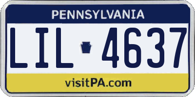 PA license plate LIL4637