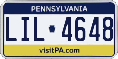 PA license plate LIL4648