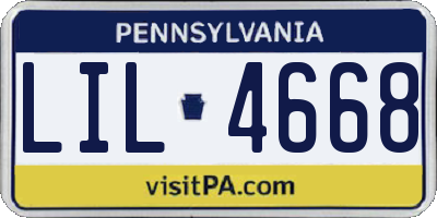 PA license plate LIL4668