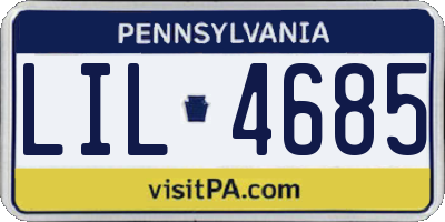 PA license plate LIL4685