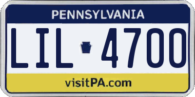 PA license plate LIL4700