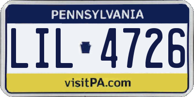 PA license plate LIL4726