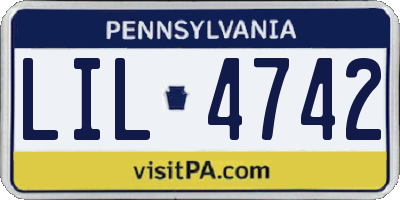 PA license plate LIL4742