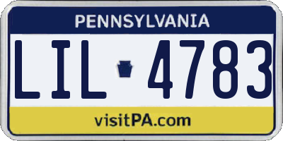 PA license plate LIL4783