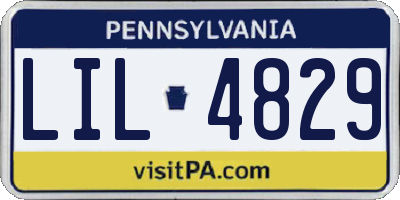 PA license plate LIL4829