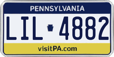 PA license plate LIL4882