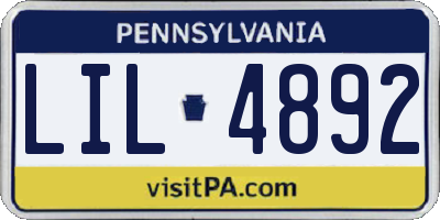PA license plate LIL4892