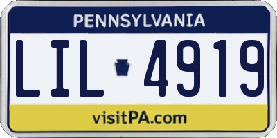 PA license plate LIL4919