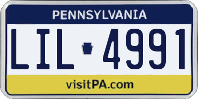 PA license plate LIL4991