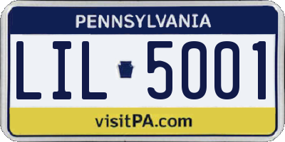 PA license plate LIL5001
