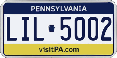 PA license plate LIL5002