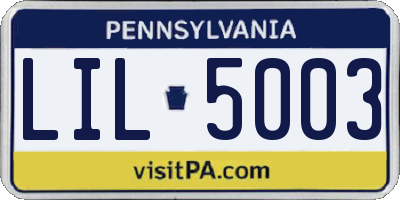 PA license plate LIL5003