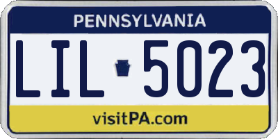 PA license plate LIL5023