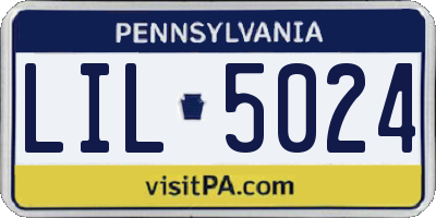 PA license plate LIL5024