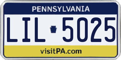 PA license plate LIL5025