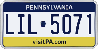 PA license plate LIL5071