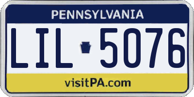 PA license plate LIL5076
