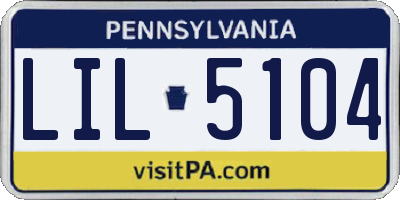 PA license plate LIL5104