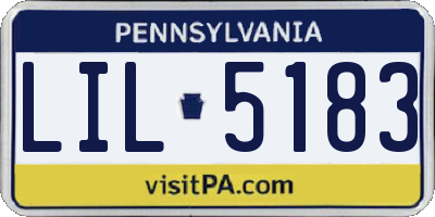 PA license plate LIL5183