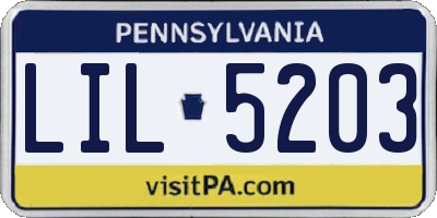 PA license plate LIL5203