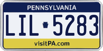 PA license plate LIL5283