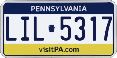 PA license plate LIL5317