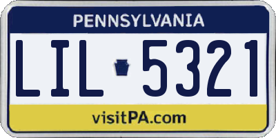 PA license plate LIL5321