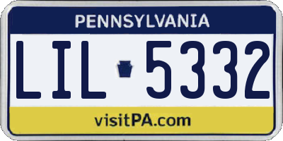 PA license plate LIL5332