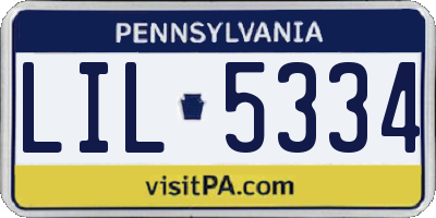 PA license plate LIL5334