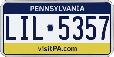 PA license plate LIL5357