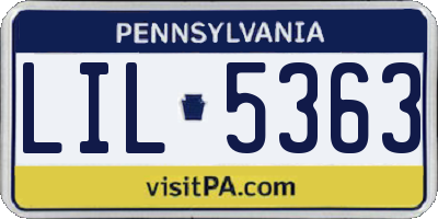 PA license plate LIL5363
