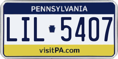 PA license plate LIL5407