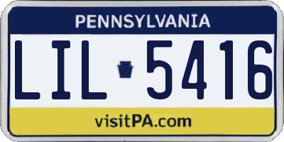 PA license plate LIL5416