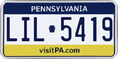 PA license plate LIL5419