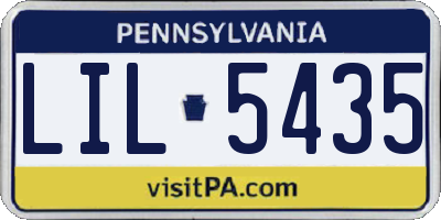 PA license plate LIL5435