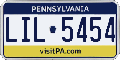 PA license plate LIL5454