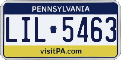 PA license plate LIL5463