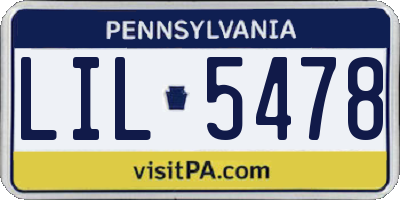 PA license plate LIL5478