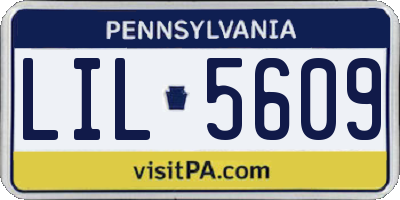 PA license plate LIL5609