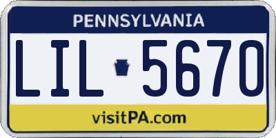 PA license plate LIL5670