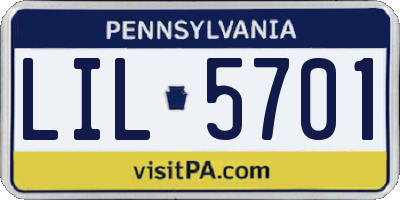 PA license plate LIL5701