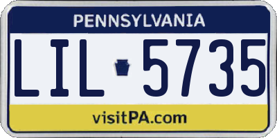 PA license plate LIL5735