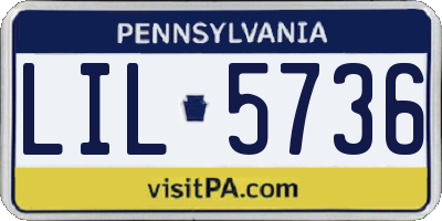 PA license plate LIL5736