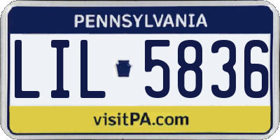 PA license plate LIL5836