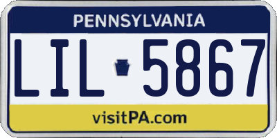 PA license plate LIL5867