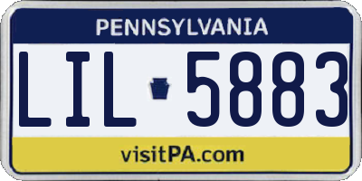 PA license plate LIL5883