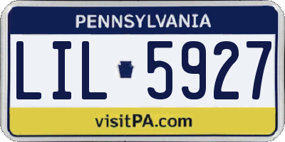 PA license plate LIL5927