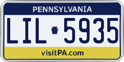 PA license plate LIL5935